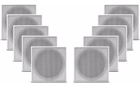 Kit 10 Caixa Acústicas Som Ambiente Embutir Arandela Branca