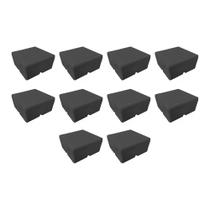 Kit 10 Caixa Balun de Passagem para Cftv Retangular Preta 9x9cm - Acton