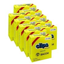 Kit 10 Caixa c/100 clips galvanizados 2/0 (00) clipes bacchi