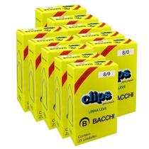 Kit 10 Caixa c/25 clips galvanizados 8/0 clipes papel bacchi Kit 10 Caixa c/25 clips galvanizados 8/0 clipes papel bacchi