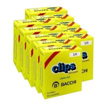 Kit 10 Caixa c/50 clips galvanizados 3/0 clipes bacchi papel