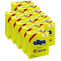 Kit 10 Caixa c/50 clips galvanizados 4/0 clipes bacchi papel