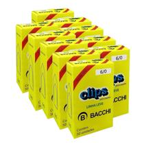Kit 10 Caixa c/50 clips galvanizados 6/0 clipes bacchi papel Kit 10 Caixa c/50 clips galvanizados 6/0 clipes bacchi papel