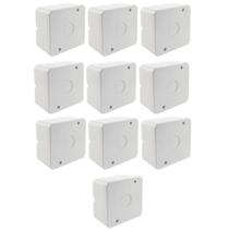Kit 10 caixa cftv abs 85x85x50mm branca