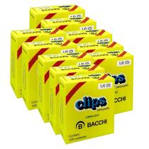 Kit 10 Caixa com 100 clips galvanizados 1/0 (0) clipe bacchi Kit 10 Caixa com 100 clips galvanizados 1/0 (0) clipe bacchi
