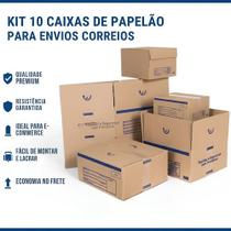 Kit 10 Caixa De Papelão Embalagem Mudança Correios 34x28x15 Marrom Kit 10 Caixa De Papelão Embalagem Mudança Correios 34x28x15 Marrom