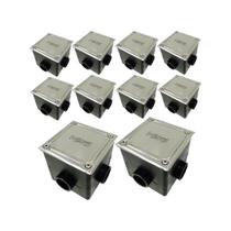 Kit 10 Caixa de Passagem LED Piscina Tampa Inox - Sodramar