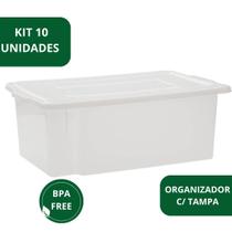 Kit 10 Caixa Frigorifica Com Tampa Multiuso 25l