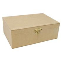 Kit 10 Caixa Lisa com Dobradiça e Fecho 30x20x13 Mdf Madeira