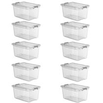Kit 10 Caixa Organizadora 27 Litros Plástica Transparente Livre BPA Plasvale Kit 10 Caixa Organizadora 27 Litros Plástica Transparente Livre BPA Plasvale