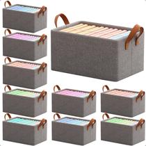 KIT 10 Caixa Organizadora Guarda Roupa Cesto Dobrável Multiuso Retangular Grande KIT 10 Caixa Organizadora Guarda Roupa Cesto Dobrável Multiuso Retangular Grande