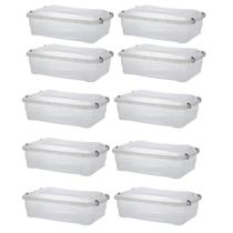 Kit 10 Caixa Organizadora Pratic Box 10L 41x29x14 Transparen Kit 10 Caixa Organizadora Pratic Box 10L 41x29x14 Transparen