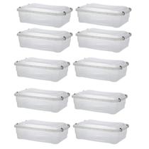 Kit 10 Caixa Organizadora Pratic Box 10L 41x29x14 Transparen