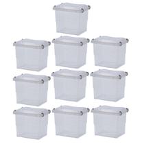 Kit 10 Caixa Organizadora Pratic Box 3 Litros Com Travas