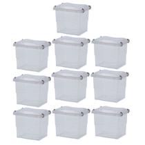 Kit 10 Caixa Organizadora Pratic Box 3 Litros Com Travas