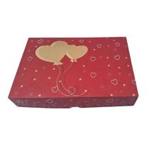 Kit 10 Caixa Para Presente Mae Coração Dourado 33,5x23,5x6cm Kit 10 Caixa Para Presente Mae Coração Dourado 33,5x23,5x6cm