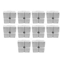 Kit 10 Caixa Plástica Balun Protetora de Cabos de Câmera de Segurança Cftv Branco 9x9cm - Acton Kit 10 Caixa Plástica Balun Protetora de Cabos de Câmera de Segurança Cftv Branco 9x9cm - Acton