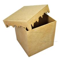 Kit 10 Caixa Porta Panetone Quadrado com Tampa 15x16x16 Mdf Madeira Kit 10 Caixa Porta Panetone Quadrado com Tampa 15x16x16 Mdf Madeira