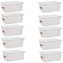 Kit 10 Caixa Tampa Linha Pro 25Litros Branca 521 Paramount
