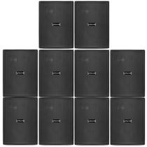 Kit 10 Caixas Acústicas Frahm PS200 New Passiva Preta - 30 Watts Rms
