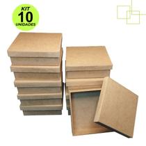 Kit 10 Caixas Caixinhas em MDF Para Lembrancinhas e Presente 10x10x5 cm