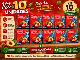 Kit 10 Caixas Chá Barão Pêssego e Morango - 150 Sachês