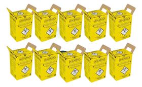 Kit 10 Caixas Coletora De Material Perfurocortantes - 3 Litros
