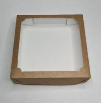 Kit 10 Caixas De Papel Prata P/ Doces 18x18cm Visor:quadrado