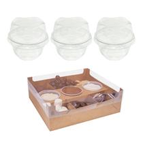 Kit 10 caixas fondue kraft ideia + 30 potes galvanotek