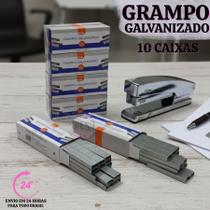Kit 10 Caixas Grampo 26/6 Galvanizado com 5.000 x10 Unidades Cada 50000 MiI Grampos