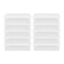 Kit 10 Caixas Herméticas Plásticas Empilháveis 3,5l Transparente