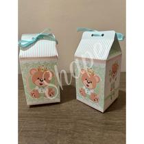 Kit 10 caixas Milk personalizadas Urso Príncipe verde - Ursinho