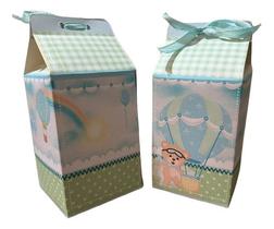 Kit 10 Caixas Milk Urso Baloeiro Verde - Ursinho Balão