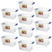 Kit 10 Caixas Organizadoras Multiuso Alta 4,5L Transparente
