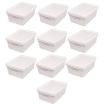 Kit 10 Caixas Organizadoras Multiuso Decorativa 5 L Branco Kit 10 Caixas Organizadoras Multiuso Decorativa 5 L Branco