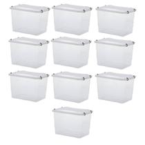 Kit 10 Caixas Organizadoras Pratic Box 41x29x25Cm 20Lts