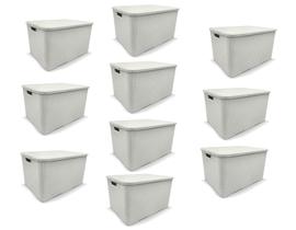 Kit 10 Caixas Organizadoras Rattan BRANCA 15 Litros Arqplast Kit 10 Caixas Organizadoras Rattan BRANCA 15 Litros Arqplast