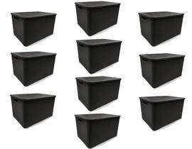 Kit 10 Caixas Organizadoras Rattan Preta 15 Litros Arqplast Kit 10 Caixas Organizadoras Rattan Preta 15 Litros Arqplast