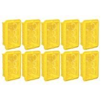 Kit 10 caixas p/ alvenaria de embutir amarela 4x2 legrand