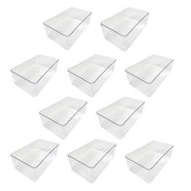 Kit 10 Caixas Pequenas Organizadora Transparente Multiuso Acrílico Resistente