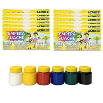 Kit 10 Caixas Tinta Guache Com 6 Cores 15ml - Acrilex