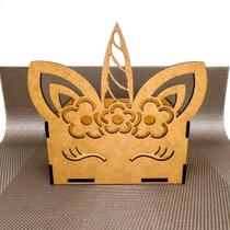 Kit 10 caixinha MDF 12x12cm Lembrancinha Unicórnio