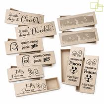 Kit 10 Caixinhas Porta Chocolate BIS Páscoa MDF Lembrancinha Páscoa Caixa Coelhinho 22X7X3