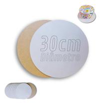 Kit 10 Cake Board 30Cm Tabuleiro Bolo Em Mdf 3Mm Redondo Bra