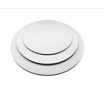 Kit 10 Cake Board Liso Em Mdf 6mm Redondo 21Cm Branco