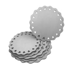 Kit 10 cakeboard coração 15 cm mdf branco