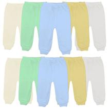 Kit 10 Calça Mijão Culote Bebê 100% Algodão Pé Aberto Liso Kit 10 Calça Mijão Culote Bebê 100% Algodão Pé Aberto Liso