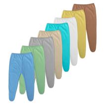 kit 10 Calças Mijão Bebê Pezinho Fechado Algodão Confortável