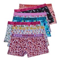 Kit 10 Calcinha Box Short Cueca Menina Moça Lisa Estampada 10 12 14 anos