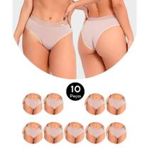 Kit 10 Calcinha Cotton Confort Algodão Tanga Básica Feminina Conforto IVY